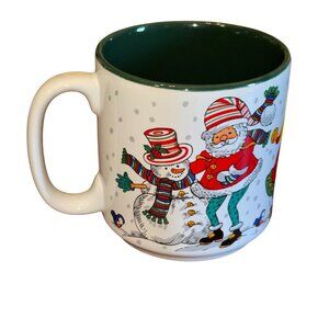Santas Snowmen Christmas Mug By Potpourri Designs 1998 12 Oz Ceramic Cup Festive
